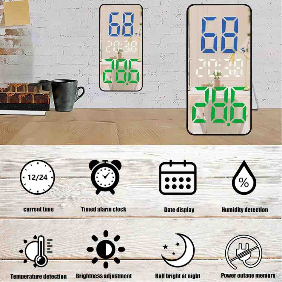 Gaosiio LED Mirror Clock DS-3825L