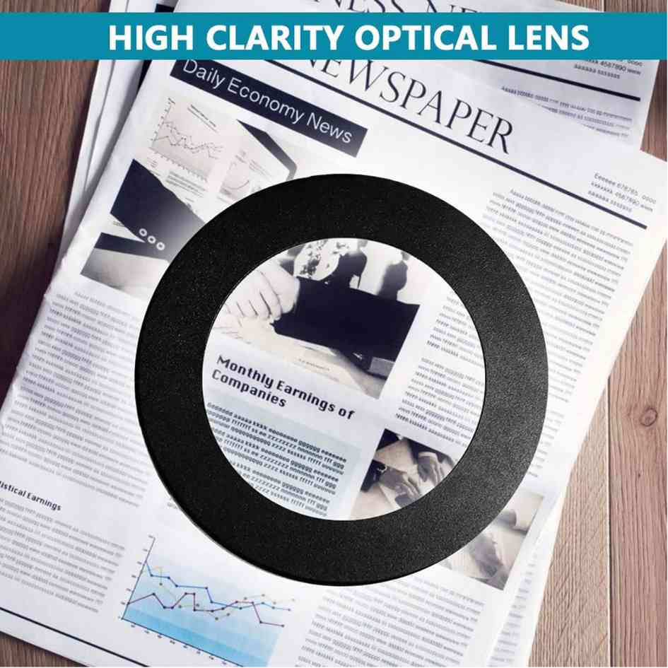 LED Desk Magnifier 155mm Optical Glass Lens NO.33155