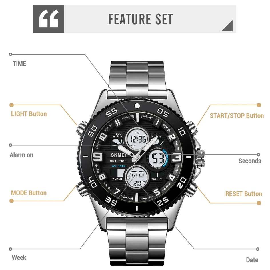 SKMEI Dual Time Digital Watch CN2205