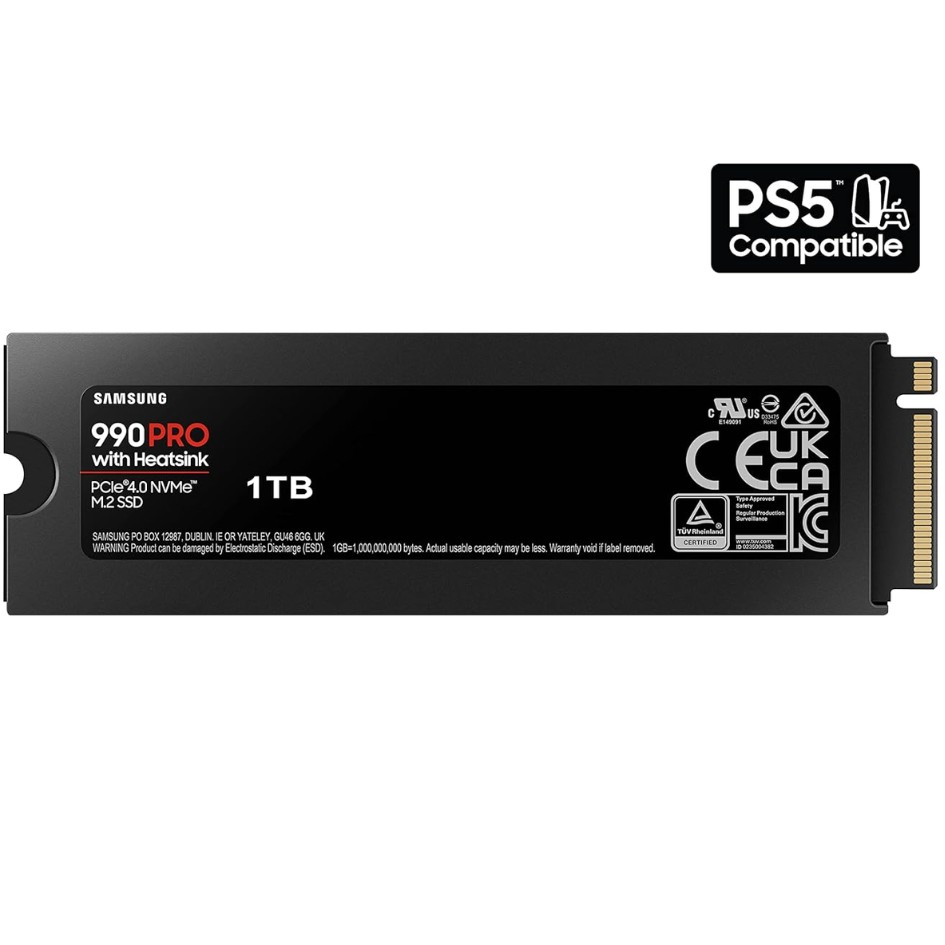 Samsung 990 PRO with Heatsink PCIe 4.0 NVME M.2 SSD 1TB