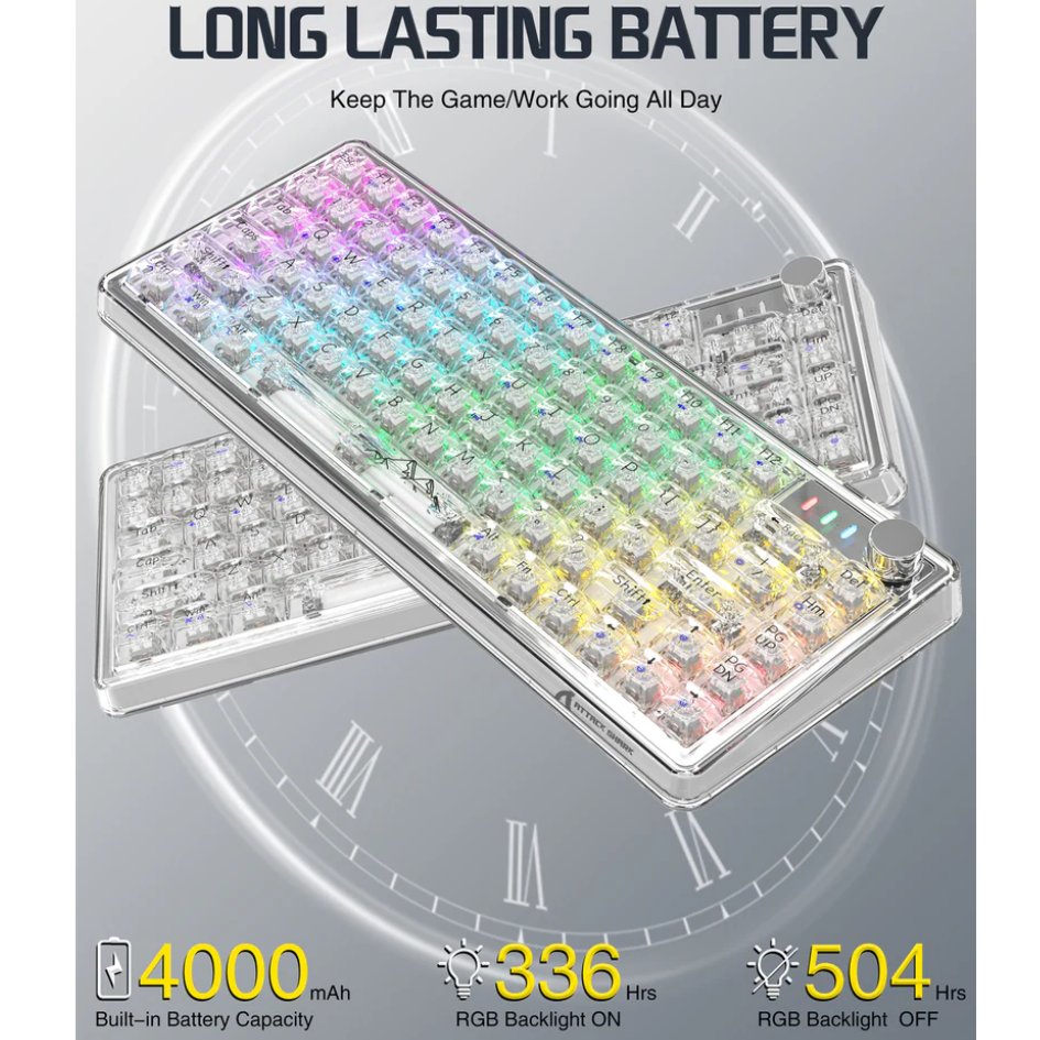 Attack Shark Transparent Mechanical Wired Keyboard K75 RGB