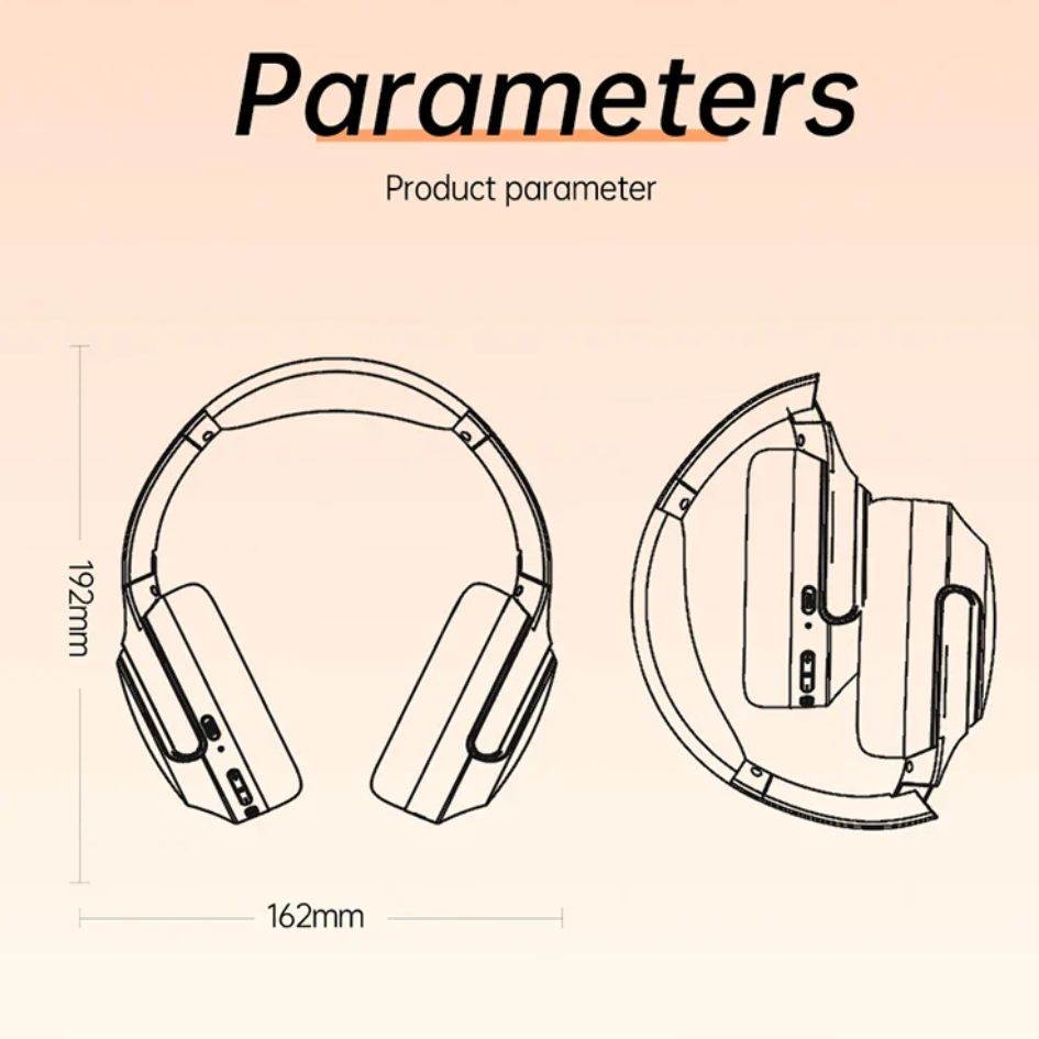 AWEI Foldable Wireless Headphone ANC Function AT2