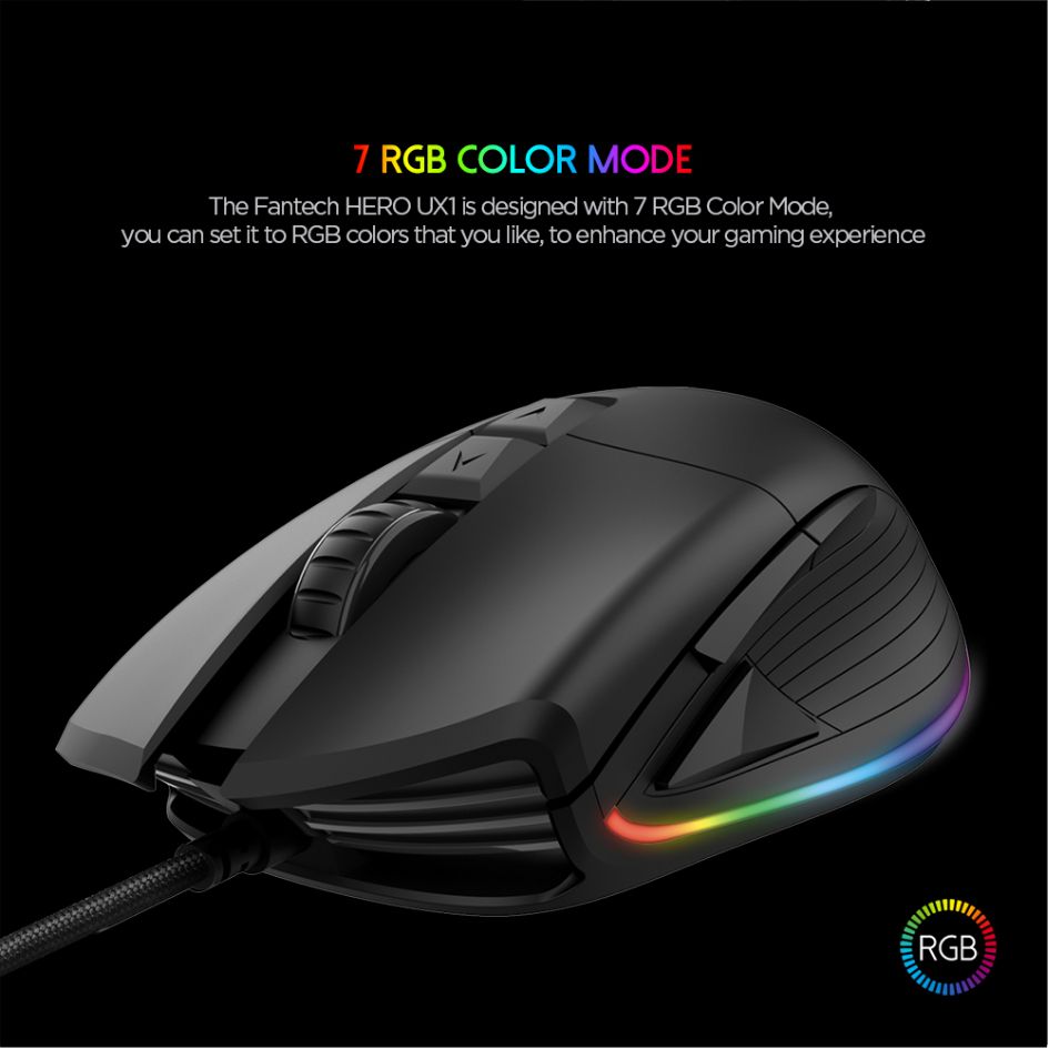 Fantech Ultimate Macro RGB Gaming Wired Mouse Hero UX1