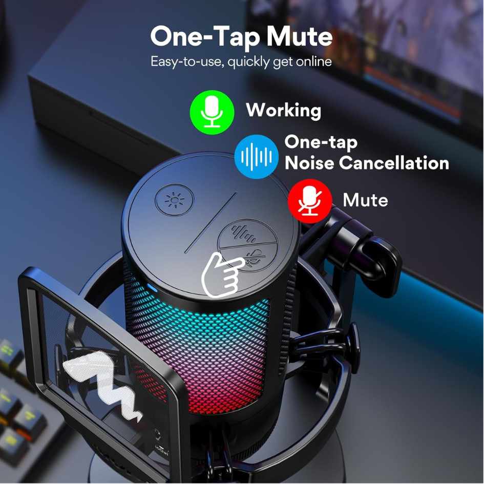 Maono DGM20 GamerWave Condenser USB Gaming RGB Microphone
