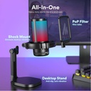 Maono DGM20 GamerWave Condenser USB Gaming RGB Microphone