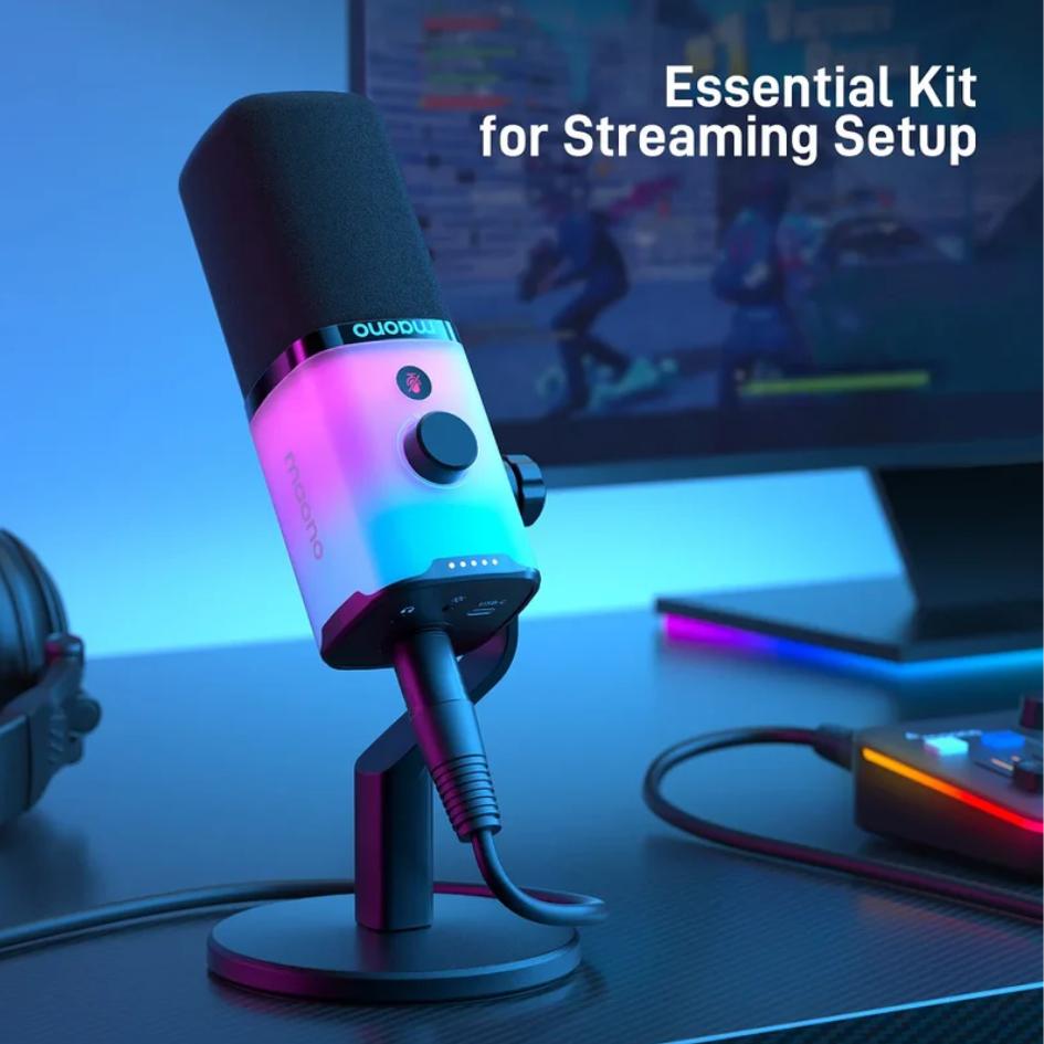 Maono PD100X RGB USB/XLR Dynamic Microphone for Game Streamers