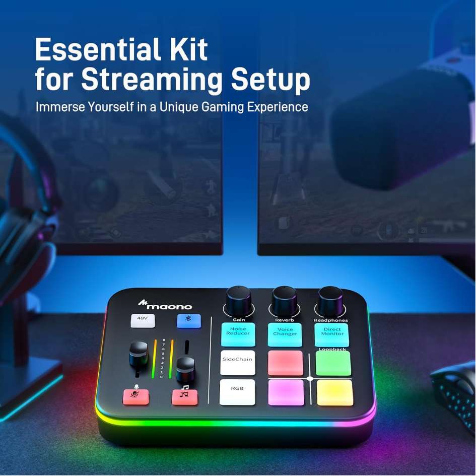 Maono Caster G1 NEO Audio Mixer for Game Streamer