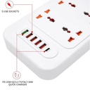 Smart Power Sockets 3000W 5 USB+1 Type-C+6 Socket BKL-22 2M