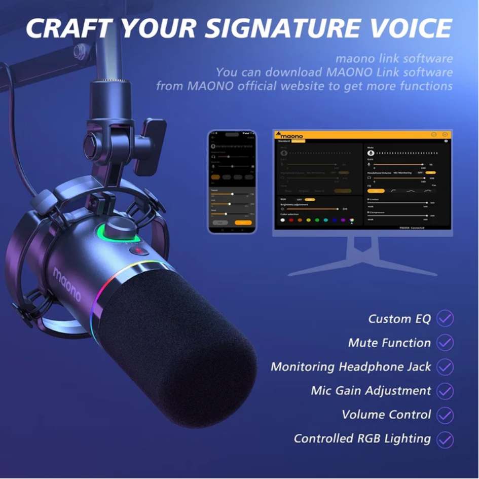Maono PD200X Series USB/XLR Podcast Dynamic Microphone
