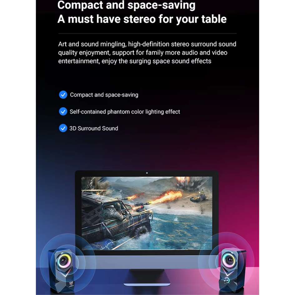 Onikuma RGB Gaming Speaker L2