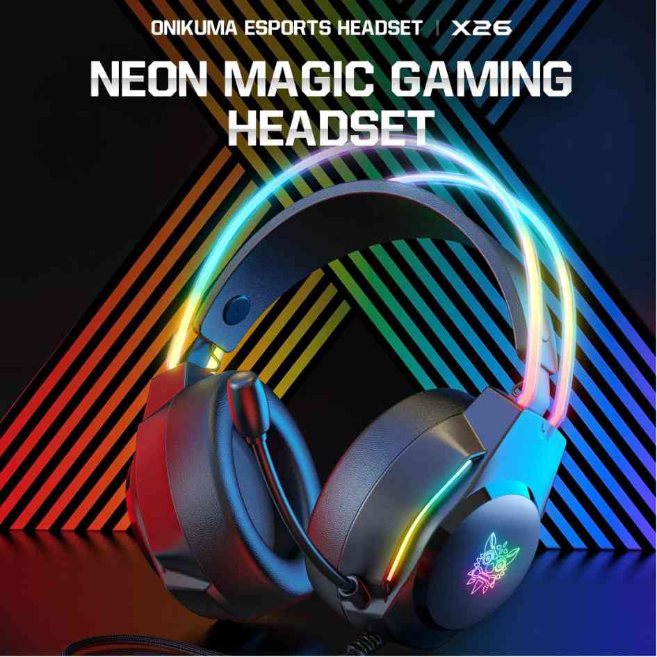 Onikuma RGB Wired Gaming Headphone X26