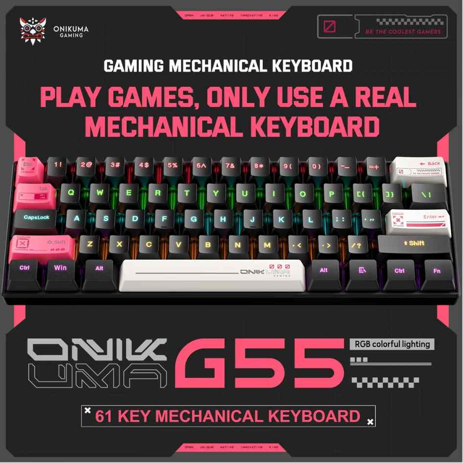 Onikuma Wired Gaming Mechanical Keyboard G55