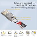 Yesido USB 2.0 and Type-C 2in1 TF Card Reader GS21