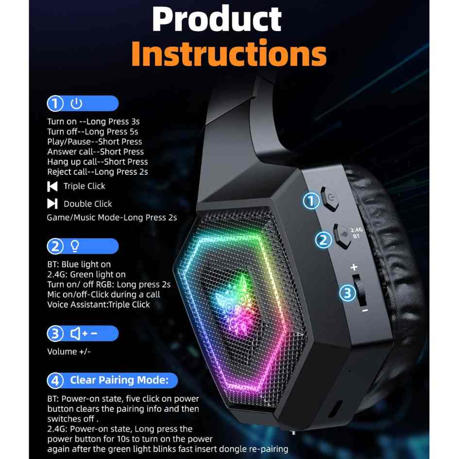 Onikuma Wireless Headphone GT806