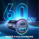 Joyroom 60W Mini Metal Fast Car Charger JR-CCN04