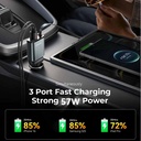 JOYROOM 30W 3 in 1 Retractable Car Charger JR-CCL07
