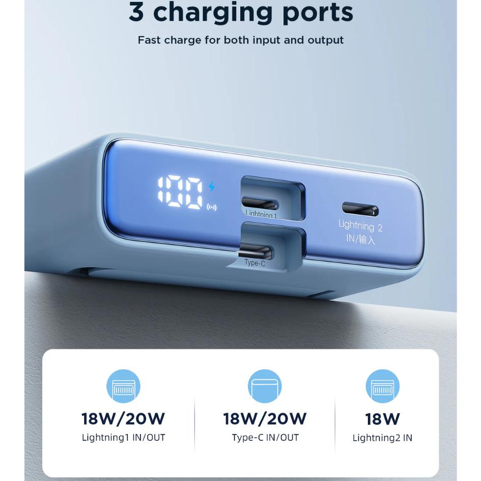 JOYROOM 10000mAh 20W Magnetic Wireless Power Bank JR-PBM01
