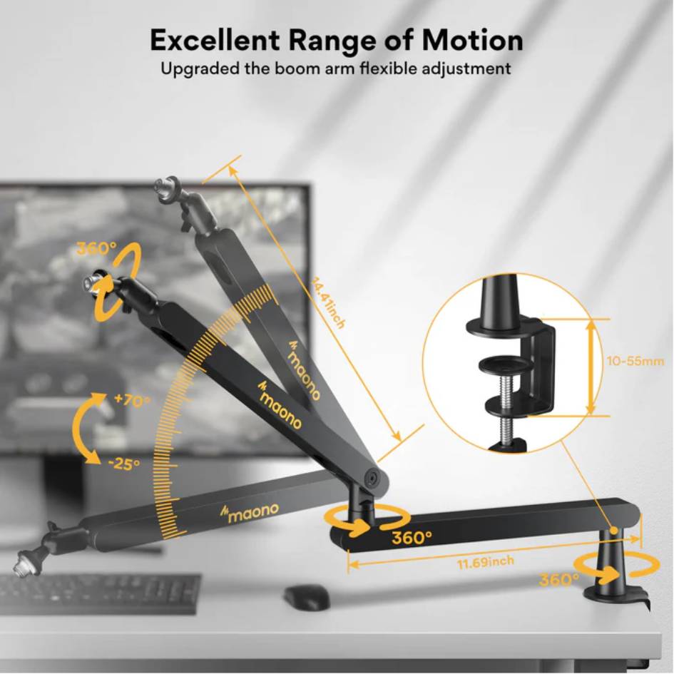 Maono Aluminum Live Streaming Microphone Arm BA92