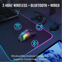 Attack Shark RGB Semi-Transparent Mouse Wired+2.4G+BT Connection X2 Pro