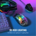 Attack Shark RGB Semi-Transparent Mouse Wired+2.4G+BT Connection X2 Pro