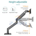 Zeno 22"-40" Single Arm Gas-Strut Desktop Monitor Stand M12