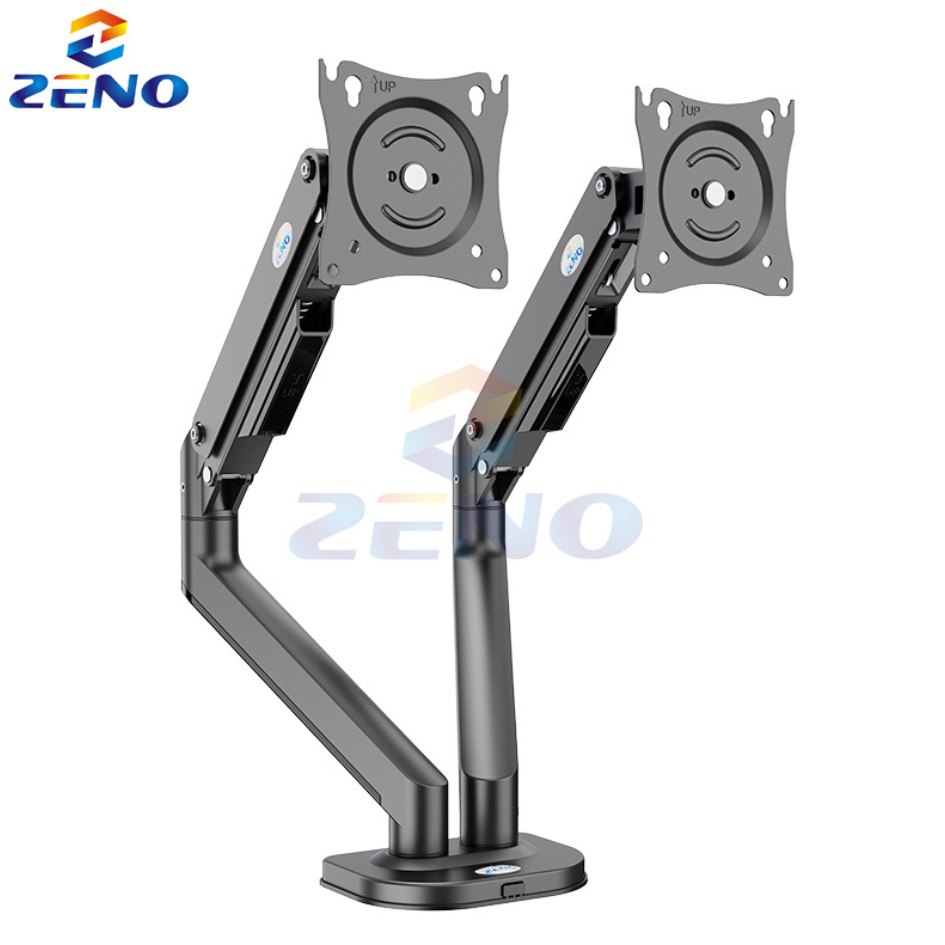 Zeno 22'-32" Double Arm Gas-Strut Desktop Monitor Stand M12D