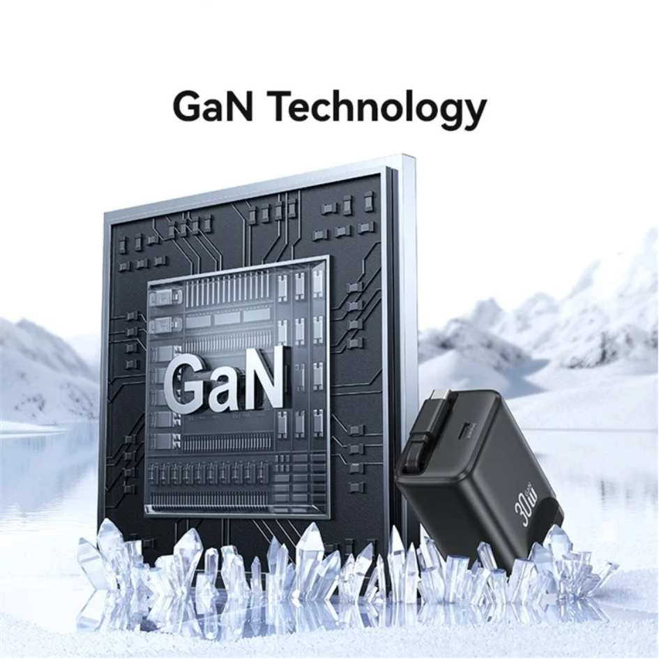 USAMS 30W Charger (UK) with Type-C Retractable Cable CC245