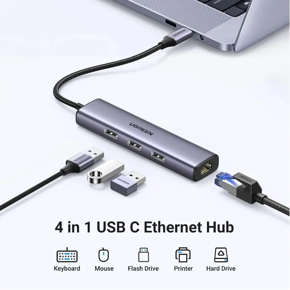 UGREEN USB-C to 3-Port USB HUB with Ethernet Adapter CM475-2.webp
