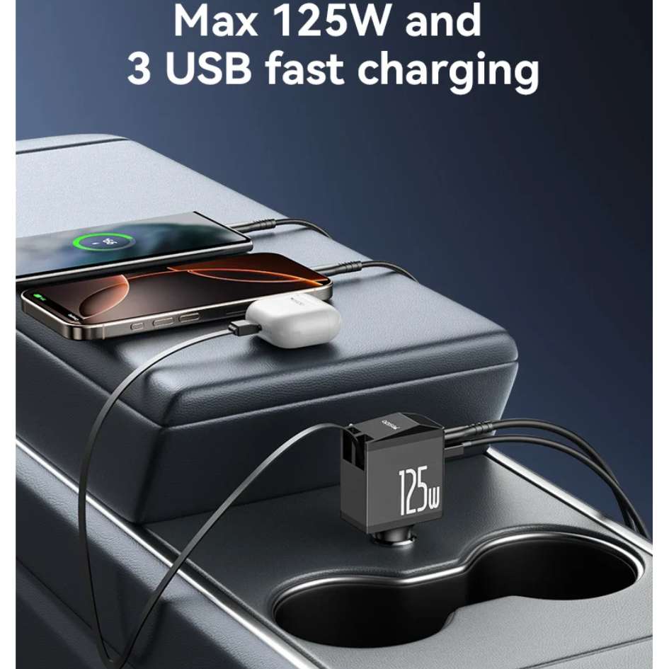 Yesido 125W 4in1 Super Fast Car Charger Y71