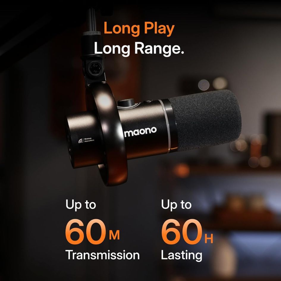 Maono Wireless Dynamic Microphone PD200W S