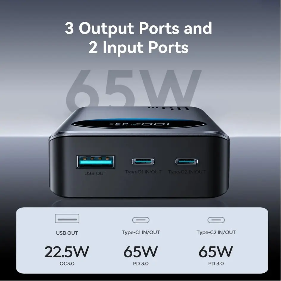 JOYROOM 65W 30000mAh Fast Charging Power Bank JR-PBF05 Pro-2.webp