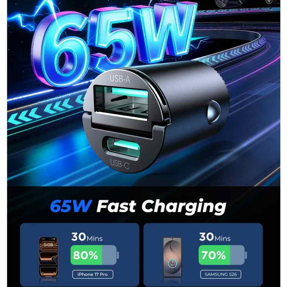JOYROOM PD 65W Mini Car Charger JR-CCN18