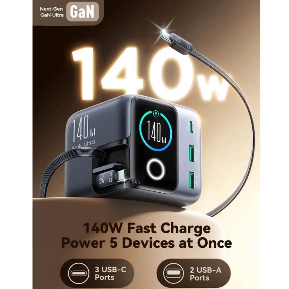 JOYROOM PODIX 140W 5-Port Desktop GaN Charger JR-TRD01-2.webp