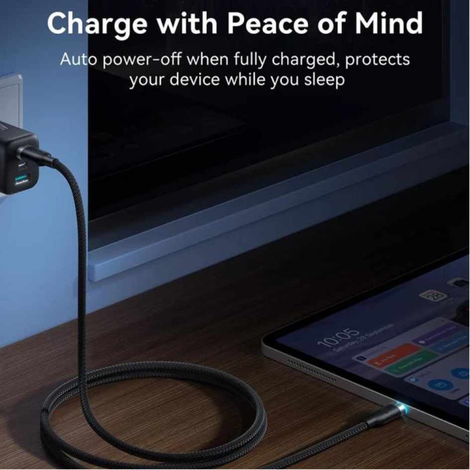 JOYROOM 66W Auto Power-Off Fast Charging Data Cable 1.2m USB-A to C S-A63