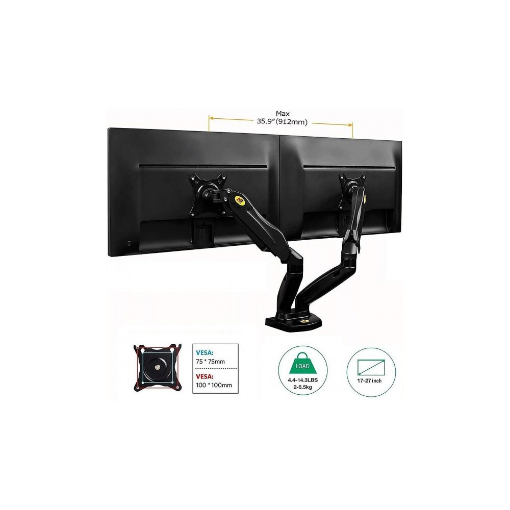 NB F160 Dual Monitor Desk Stand (17-27 inches)