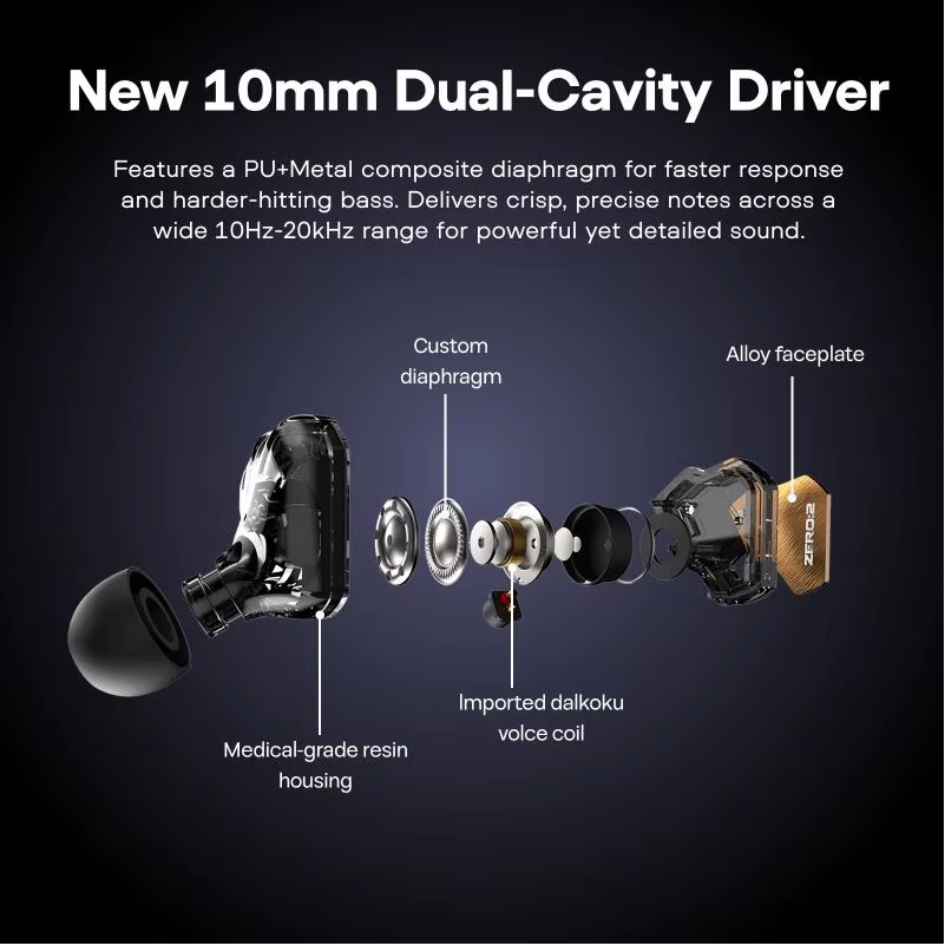 7HZ X Crinacle Zero: 2 In-Ear Earphones With Mic (3.5mm)