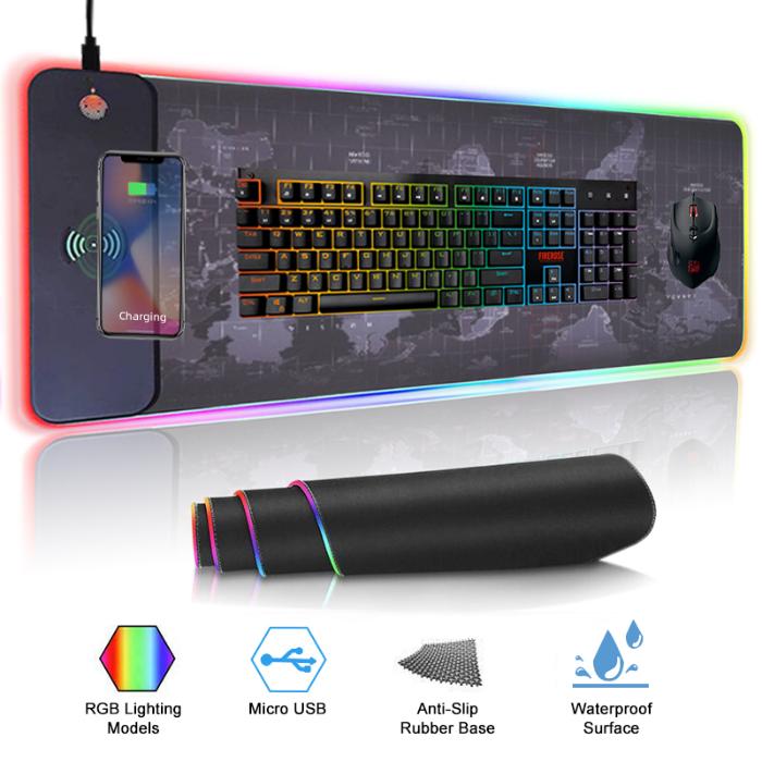GAMING MOUSEPAD RGB WITH WIRELESS CHARGING 800*400*4MM