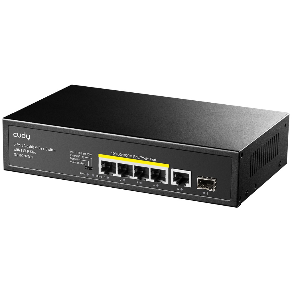 Cudy GS1005PTS1 Power Over Ethernet 5-Port Gigabit PoE++Switch with 1 SFP Slot