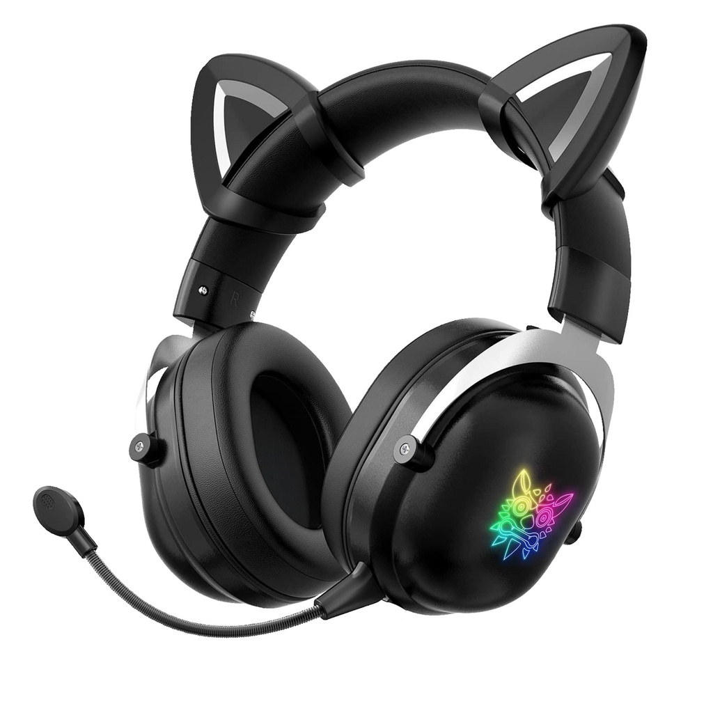 ONIKUMA B100/B20 RGB Wireless Gaming Headset With Detachable Cat Ears and Mic