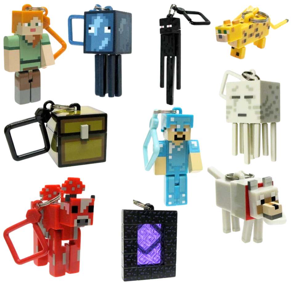 Minecraft Set of 10 Figures/Keychain