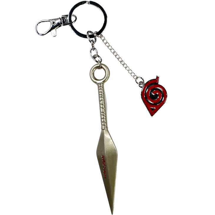 Kunai And Konoha Symbol Metal Keychain