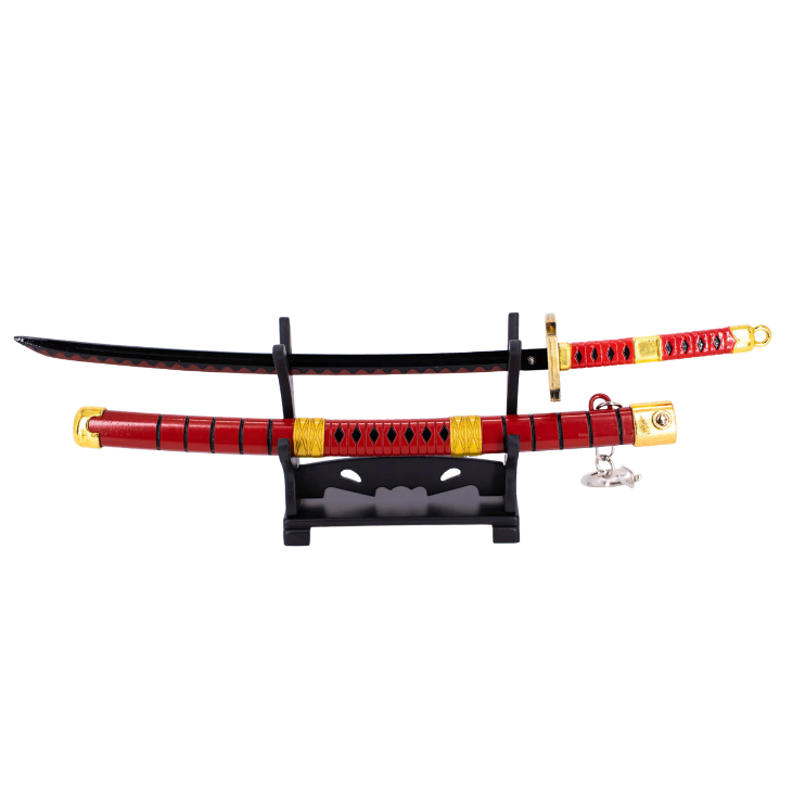 One Piece Sandai Kitetsu Katana Metal Keychain 22cm With Stand