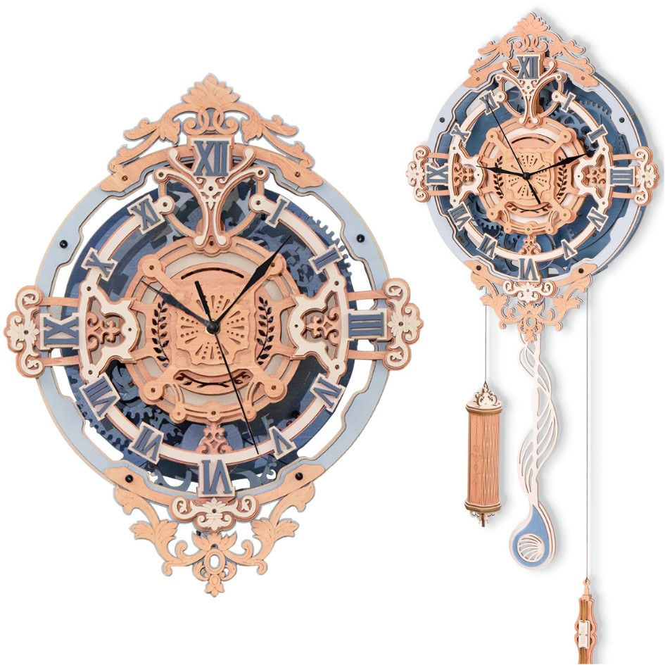 Robotime ROKR Romantic Notes Wall Clock Wooden Puzzle 231pcs LC701