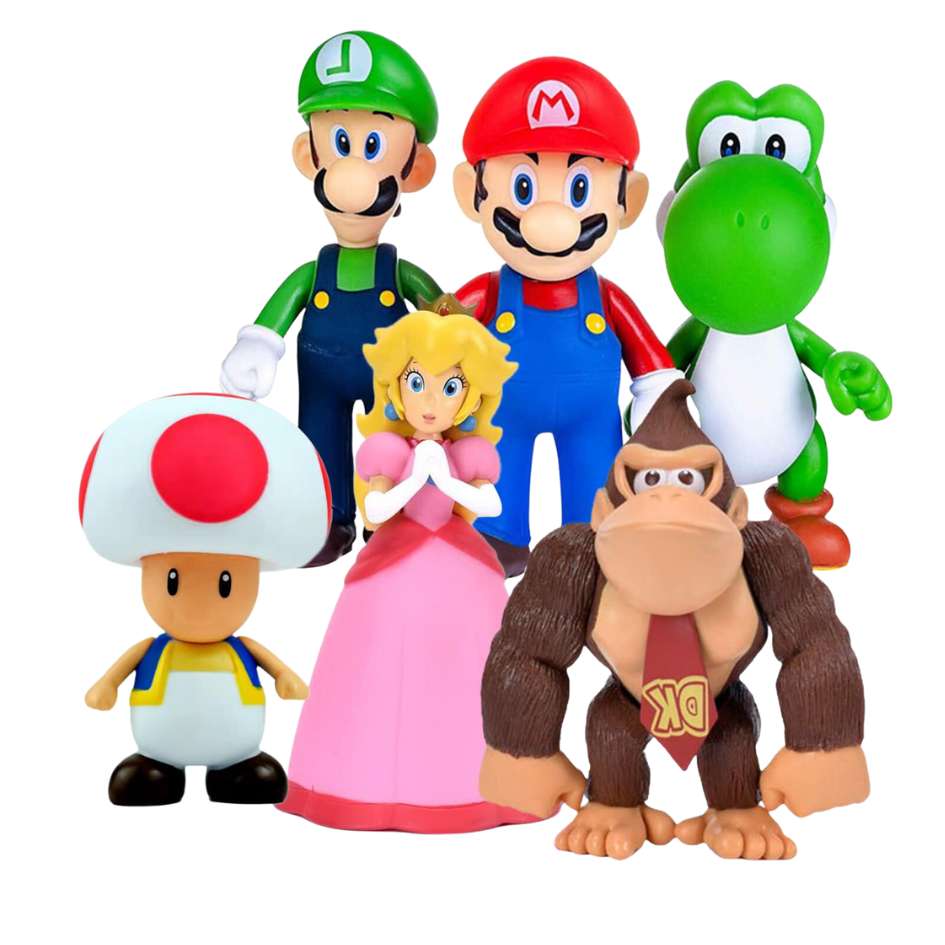 Super Mario Set Of 6 Figures 7-12cm