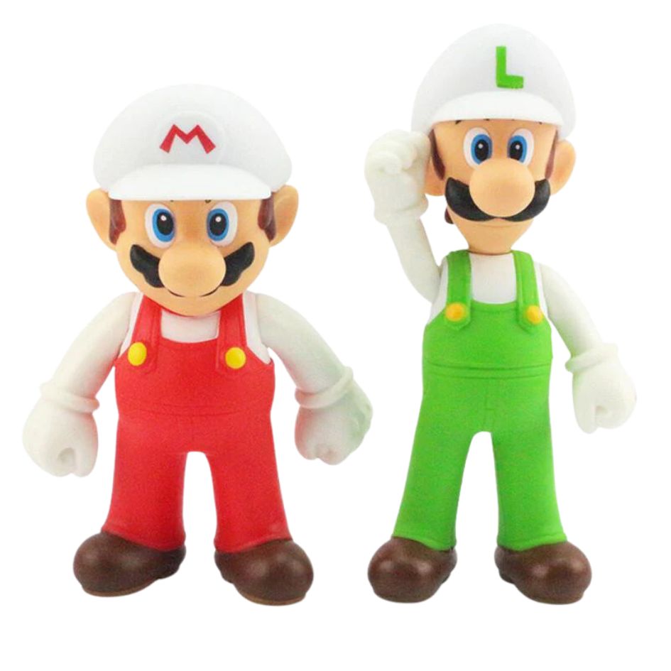 Fire Mario And Luigi Set Of 2 Figures 11-12cm