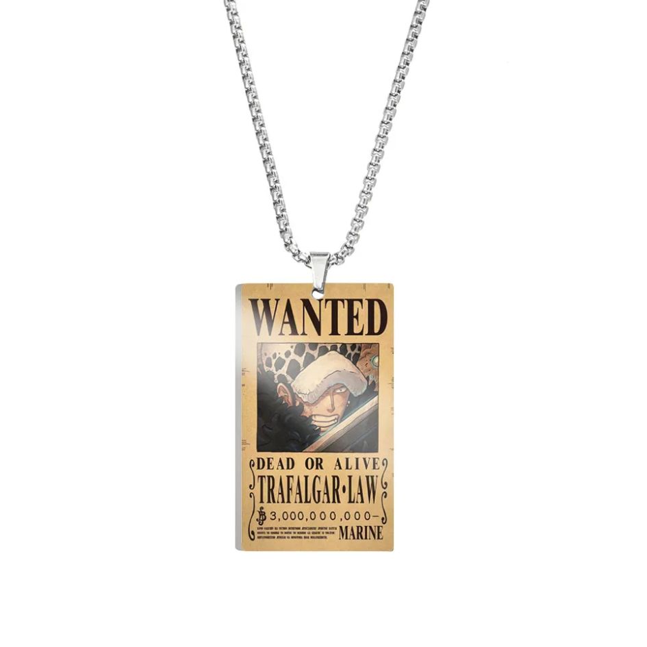 Trafalgar Law Wanted Metal Necklace