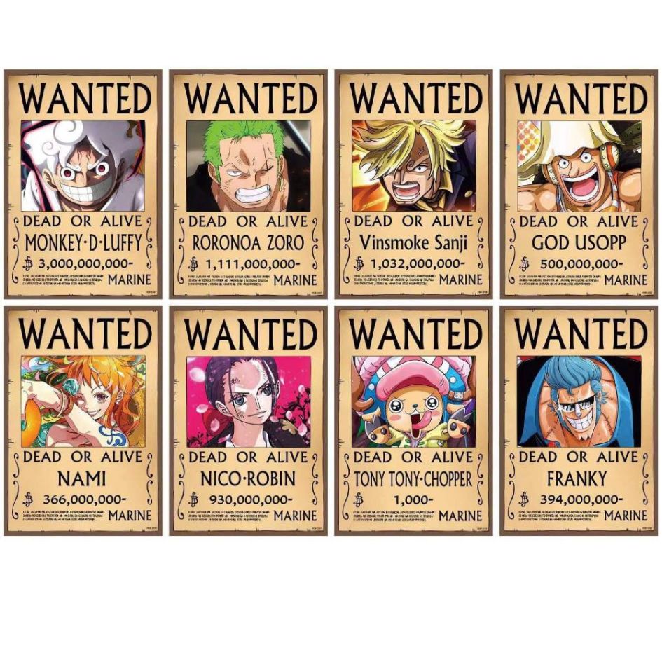 One Piece Wanted Poster 8 PCS A3 Size POP-3767