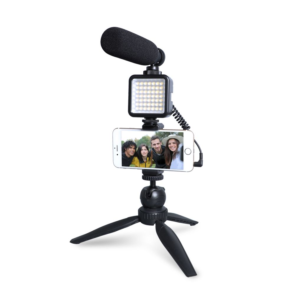 Maono Vlog Microphone With Tripod And Led Light AU-CM11PL