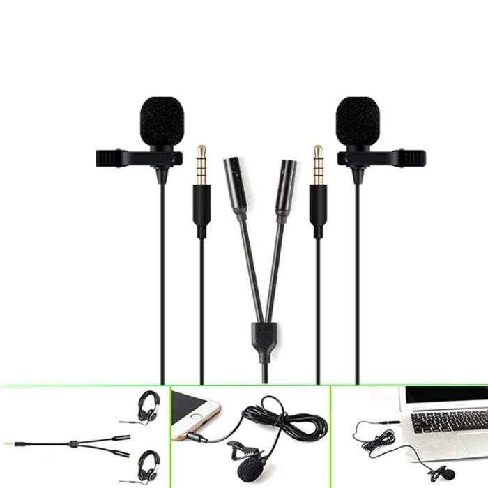 Maono Omnidirectional Mini Dual Lavalier Microphone AU-404