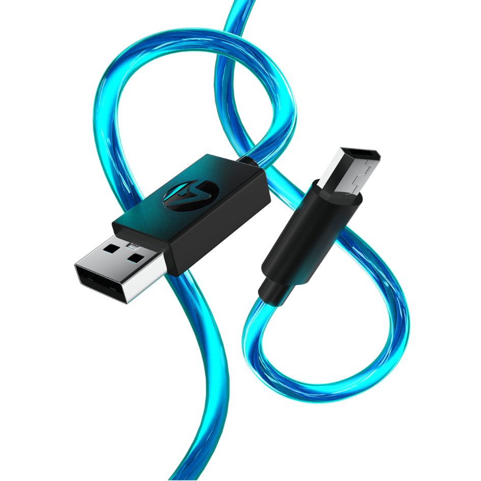 4Gamers PS4 Blue LED Charging Cable USB to Micro 3m